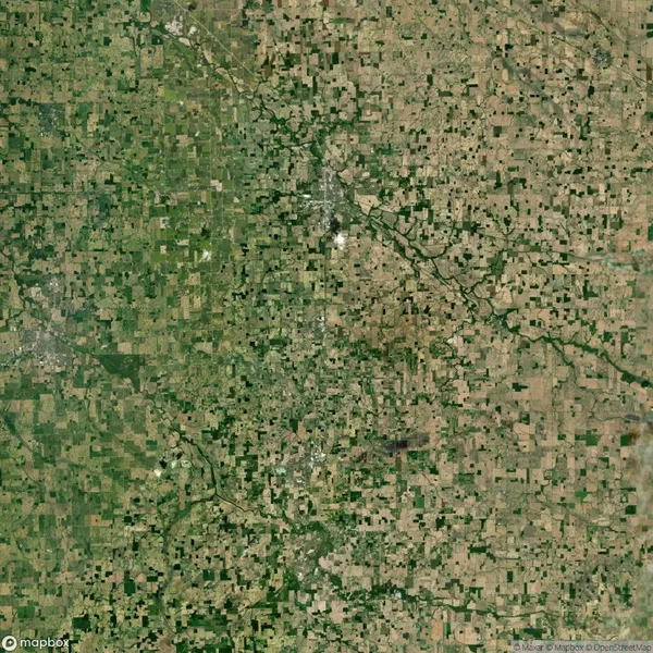 Satellite view of Adams County, Indiana
