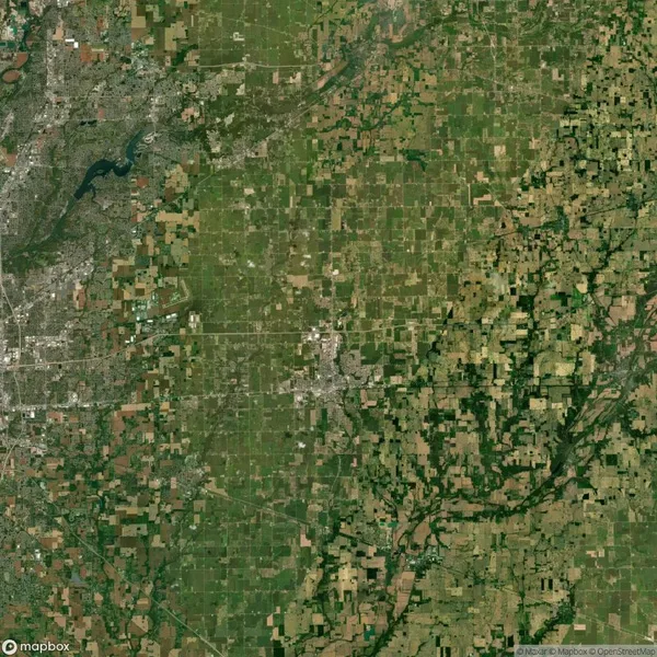 Satellite view of Hancock County, Indiana