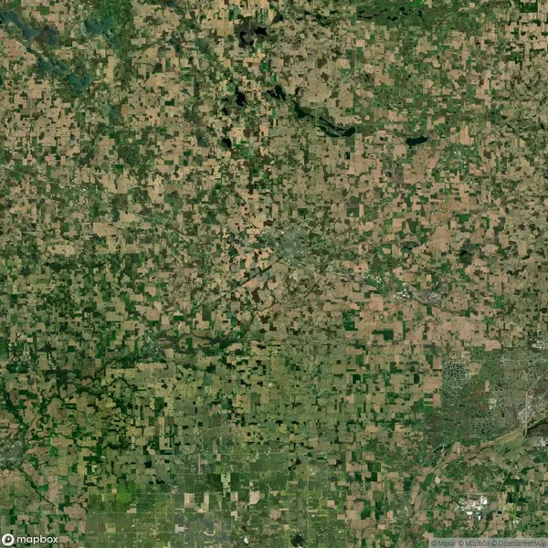 Satellite view of Whitley County, Indiana.